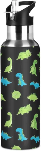 Miniatura 8 de Insulated Stainless Steel Water Bottle with Straw 20 Oz, BPA-Free Sport Water Bottle for Gym Outdoor Travel School, Cute Dino