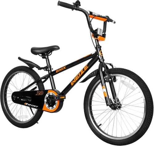 Miniatura 13 de WEIZE Bicicletas para niños, bicicleta estilo BMX para niños y niñas de 4 a 12 años de edad, bicicleta para niños con asiento ajustable, ruedas