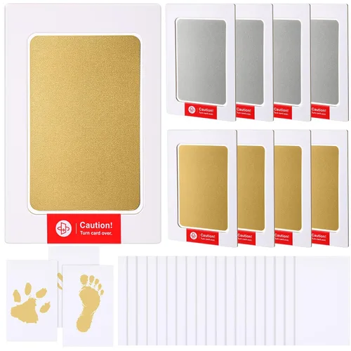 Miniatura 13 de Jetec Juego de 30 huellas y huellas de manos sin tinta, almohadilla de tinta de tacto limpio para manos y huellas de bebé, kit de huellas de perro