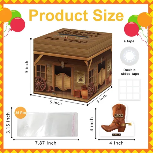 Miniatura 2 de Caja de dinero sorpresa para fiesta de vaquero, caja de dinero, regalo en efectivo, con tirador, decoración de fiesta de vaquero para mujeres