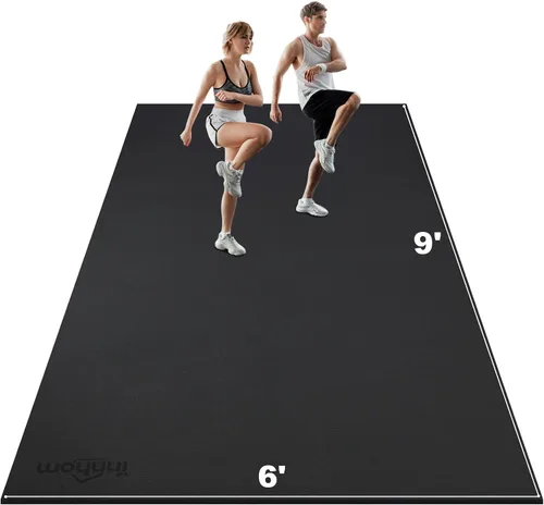 Miniatura 8 de innhom Alfombrilla de ejercicio grande de 6 x 4 pies/7 x 5 pies/8 x 6 pies/9 x 6 pies/10 x 6 pies, tapete de entrenamiento para gimnasio en casa