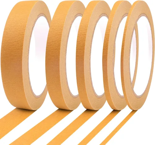 5 rollos de cinta adhesiva a rayas – Cinta adhesiva de 1/16 pulgadas, 1/8 pulgadas, 1/4 pulgadas, 1/2 pulgadas, 3/4 pulgadas – Cinta adhesiva fina
