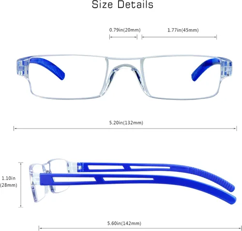 Miniatura 3 de VisionGlobal 5 pares de anteojos de lectura, anteojos con filtro de luz azul, anteojos de lectura para computadora para mujeres y hombres, marco