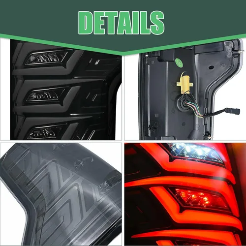 Miniatura 7 de letsdate Luces traseras ahumadas compatibles con camioneta F150 de 13ª generación 2015-2019 halógenas de fábrica solo con animación con luces