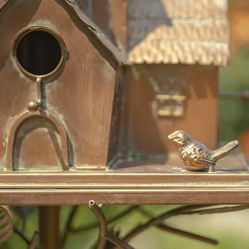 Miniatura 6 de Zaer Ltd. Estacas grandes de color cobre, espacio para 5 familias de pájaros en cada una (XL Country Town Home Montana)