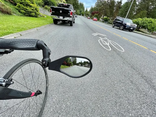 Miniatura 7 de Hafny Nuevo espejo de bicicleta con extremo de barra, lente de vidrio de grado automotriz HD, superficie grande, irrompible, ajustable en múltiples