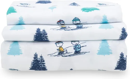 Miniatura 30 de Berkshire Blanket Peanuts® - Juego de sábanas para niños, tamaño individual, 3 piezas, lindo personaje Snoopy impreso, sábanas de microfibra suave