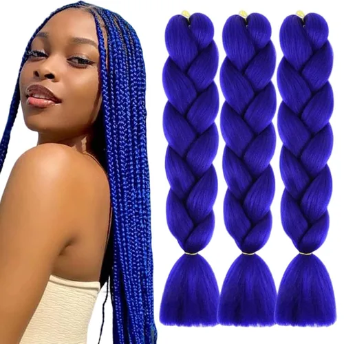 Miniatura 54 de Beige (613) Cabello trenzado 6 paquetes de extensiones de cabello sintético de 24 pulgadas, extensiones de cabello trenzado Jumbo Ombre trenzado