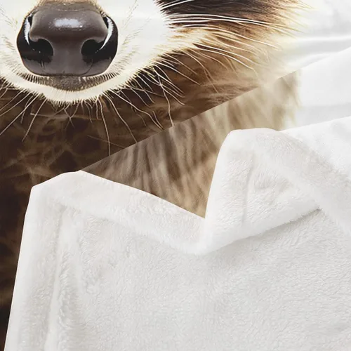 Miniatura 4 de Manta de vellón de felpa con bonito patrón de animales para niños y niñas, manta sherpa con estampado de mapache 3D, manta suave y mullida