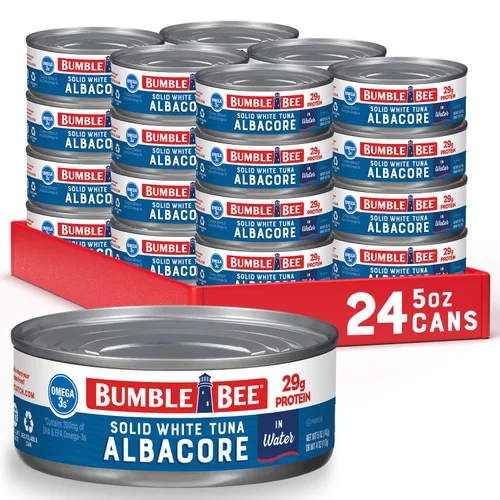 Miniatura 31 de Bumble Bee - Atún blanco sólido en aceite, lata de 12 onzas, atún capturado en estado salvaje, 0.74 oz de proteína por porción, alto en omega-3, sin