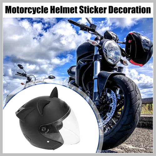 Miniatura 2 de 2 piezas de accesorios de decoración de casco de orejas de gato, accesorios de decoración de casco, adhesivo universal para motocicleta, bicicleta