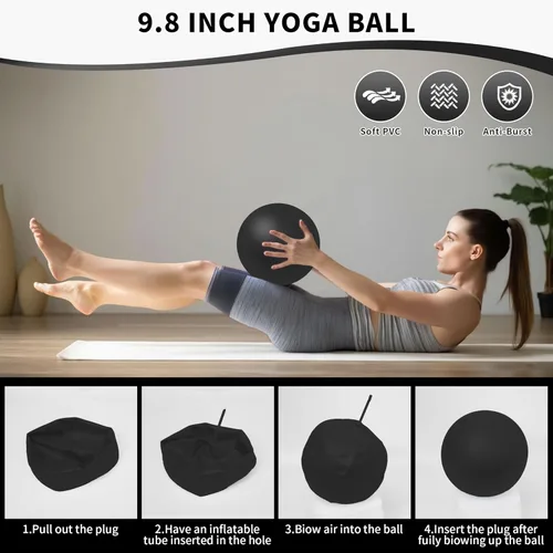 Miniatura 6 de DICYWUDI Kit esencial de pilates para mujeres caseras, equipo de pilates para entrenamientos, 6 bandas de resistencia de tela, anillo de yoga