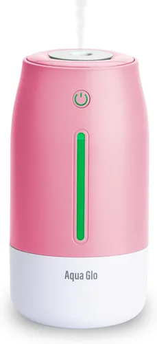 Aqua Glo - Humidificadores portátiles personales para dormitorio, humidificador ultrasónico de niebla fría con batería recargable integrada. Cuarzo