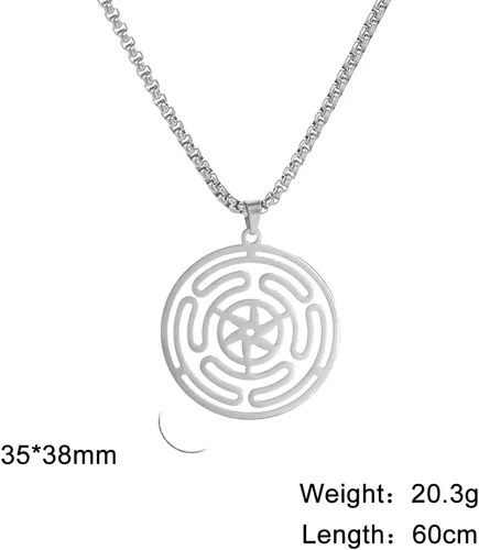 Miniatura 6 de Hekate - Collar de rueda de Diosa Hekate, collar con dije de hekate Strophalos, collar con símbolo de Hécate, acero inoxidable, rueda de Hécate