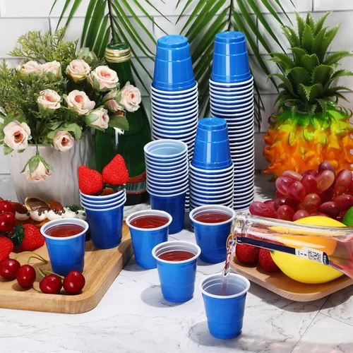 Miniatura 5 de Roshtia Paquete de 100 vasos de plástico de 2 onzas, mini vasos de chupito desechables de graduación de 2 onzas para fiesta de graduación, boda