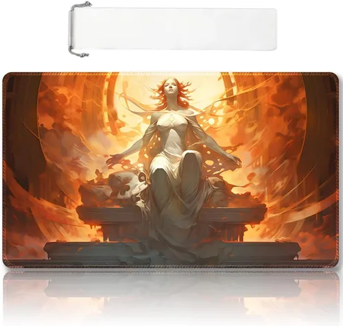 Miniatura 40 de Tapete de juego MTG cosido de alta calidad con zonas y parte trasera de goma antideslizante, tapete de juego TCG para MTG y otros juegos de cartas
