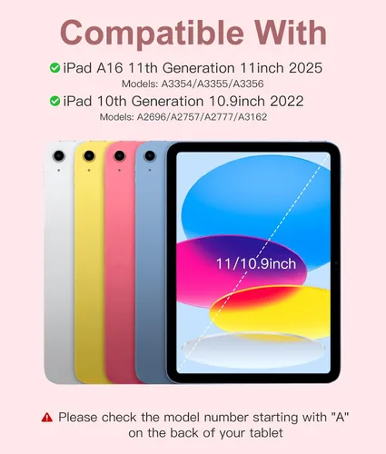 Miniatura 2 de Hamile Funda para iPad de 11ª y 10ª Generación con Teclado - 7 Colores Retroiluminados Inalámbrico Desmontable Funda Folio con Teclado y Soporte