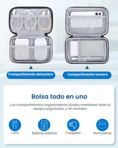 Miniatura 3 de BAGSMART Organizador de artículos electrónicos, estuche de viaje, cable de cargador de cable, bolsa organizadora de tecnología para accesorios