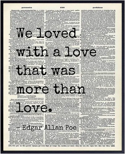 Edgar Allan Poe - Decoración artística de pared con cita – Regalo para esposa, novia, mujeres, ella, aniversario, decoración artística de