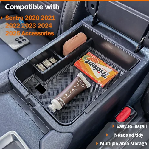 Miniatura 2 de TACORBO - Organizador de consola central compatible con Nissan Sentra 2020 2021 2022 2023 2024 2025, accesorios secundarios, caja de almacenamiento