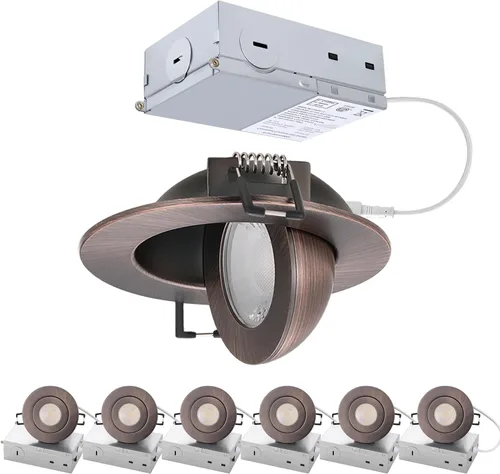 Miniatura 19 de POPANU Gimbal Luz LED Empotrada - 4 Pulgadas Negro 9W Rotación 360° Direccional Ajustable Eyeball Techo Inclinado Iluminación Empotrada 4 pulgadas