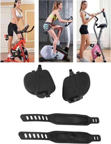 Miniatura 4 de Pedales de ejercicio con correas, 9/16 o 1/2, bicicleta de ciclismo giratoria, bicicleta de ejercicio interior, piezas de repuesto estacionarias