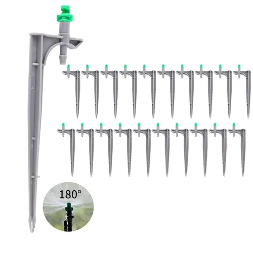Miniatura 10 de 20 emisores de riego por goteo, 90 grados con émbolo, goteros de riego ajustables para tubos de riego por goteo de 1/4 pulgadas, perfectos