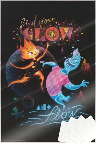 Miniatura 7 de Elemental - Póster de película de Disney/Pixar (Find Your Glow And Flow) (tamaño: 24 "x 36")