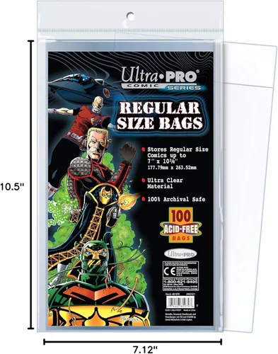 Miniatura 2 de Ultra PRO Bolsas de cómic de tamaño regular de 7-1/8 x 10-1/2 pulgadas (paquete de 100 unidades), pequeñas, transparentes