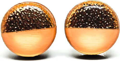 Miniatura 17 de Dos tonos con aretes de 10 mm de metal martillado falso, aretes redondos para mujeres, niñas y hombres, hechos a mano, postes de acero inoxidable