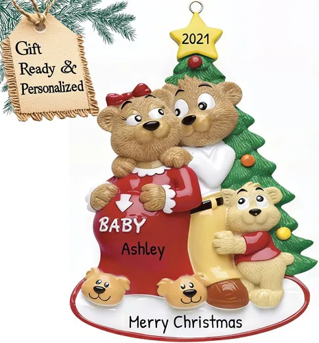 Miniatura 23 de Adorno personalizado para bebé 2025 – Regalos de embarazo personalizados para futura mamá, adorno de Navidad embarazada 2025, regalos para nuevas
