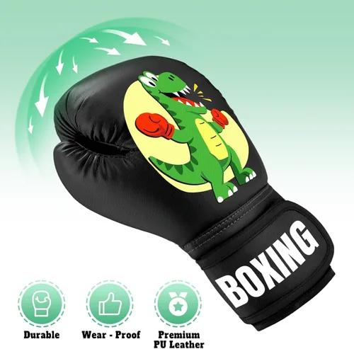 Miniatura 5 de Guantes de boxeo para niños y niñas, guantes de entrenamiento de boxeo juvenil para niños de 3 a 9 años, guantes de entrenamiento de 4 onzas