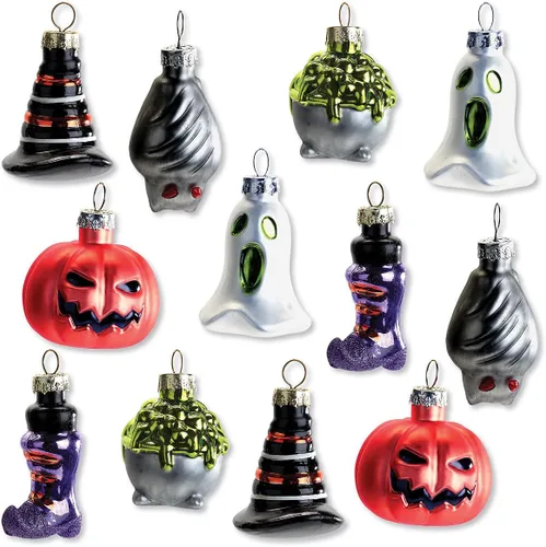 Miniatura 9 de Lillian Vernon Adornos de cristal de otoño de bellotas y hongos, juego de 12, mini árbol para decoración del hogar para otoño, Acción de Gracias