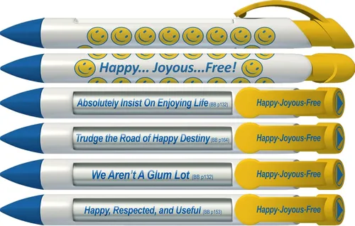 Miniatura 2 de Greeting Pen Bolígrafos de recuperación - 3er paso/7º paso/Happy Joyous Free Pen Trio - Juego de 6 bolígrafos giratorios (36077) - Regalo alentador