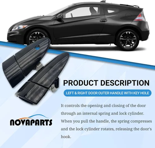 Miniatura 4 de NOVAPARTS Manija exterior de puerta izquierda y derecha con orificio para llave para Honda CR-Z 72181SZT003 72141SZTG01 2011 2012 2013 20141SZTG01