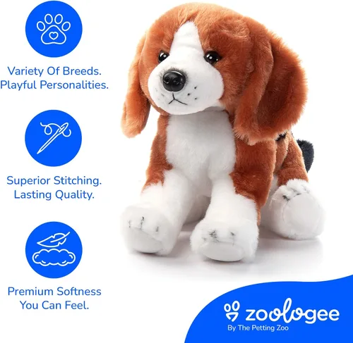 Miniatura 4 de The Petting Zoo Beagle - Peluche de perro de peluche, regalos para niños, juguete de peluche de perro de 12 pulgadas