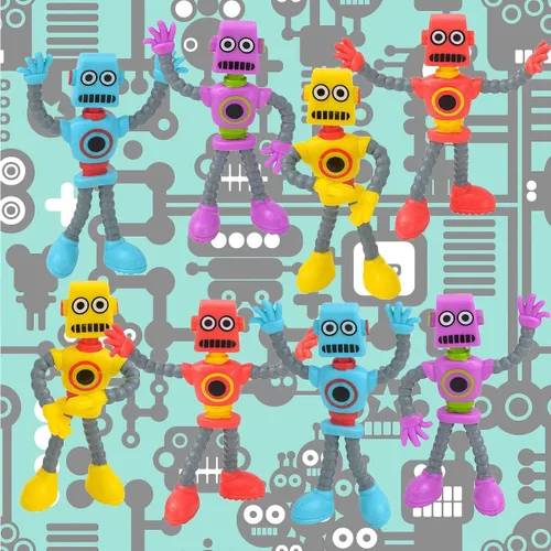 Miniatura 4 de ArtCreativity Figuras de robot flexibles, juego de 12 figuras flexibles para hombres, recuerdos de fiesta de cumpleaños para niños y niñas, juguetes