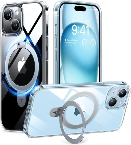 TORRAS Funda magnética con función atril para iPhone 17e, 15, 14, 13 y 16e [compatible con MagSafe] [Soporte resistente y versátil] de grado