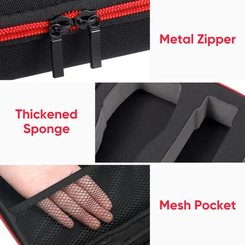 Miniatura 7 de IMIKEYA Caso: Caja de almacenamiento portátil Funda de EVA dura Bolsa de transporte Dual Handheld Mic a prueba de golpes con cremallera de viaje duro