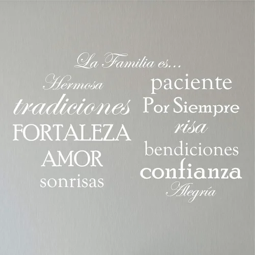 Miniatura 4 de Innovative Stencils Juego de 12 calcomanías de vinilo para pared con frase familiar española, marco de fotos, decoración artística La Familia ES
