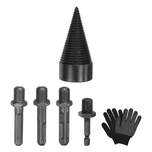 Miniatura 7 de M METERXITY Paquete de 1 broca divisora de madera de 1.260 in + 4 asas (cuadrada+redonda+vástago hexagonal+hexagonal pequeño) broca divisor de leña