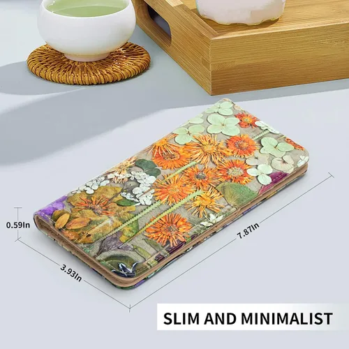 Miniatura 2 de APHISON Billetera para mujer ultra delgada de cuero delgado cartera RFID bloqueo tarjeta de crédito titular doble embrague largo señoras Billfold