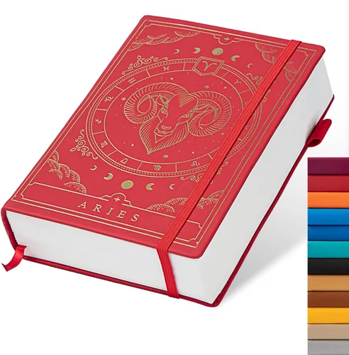 Miniatura 11 de TIEFOSSI - Cuaderno de bolsillo con tapa dura punteado A5, papel de escritura de 100 g/m² de 400 páginas, cuaderno organizador para mujeres, Acuario