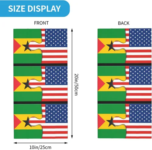 Miniatura 2 de Neck Gaiter Sao Tome and Principe and American Flag USA Jigsaw Face Cover Scarf Uv Sun Protection Balaclava Head Mask for Men Women Fishing Mask
