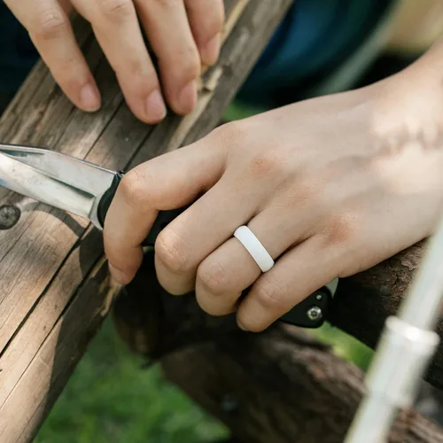 Miniatura 7 de ThunderFit Silicone Wedding Bands for Women, Dome - 5.5mm Wide - 2mm Thick Unique Anniversary Rings