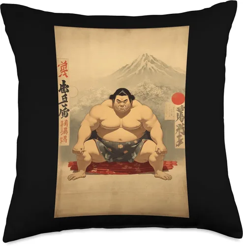 Miniatura 4 de Sumo Wrestler I Love Japanese Sumo Vintage Art Throw Pillow