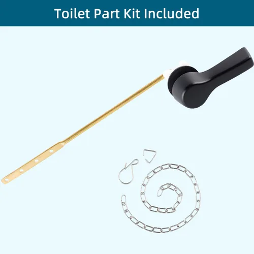 Miniatura 4 de Palanca de inodoro de metal negro para reemplazo de descarga, mango de inodoro universal de montaje frontal compatible con American negro mate