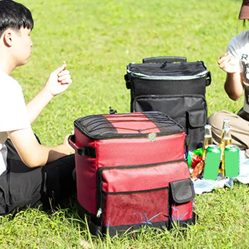 Miniatura 6 de Hielera suave con ruedas, plegable de 43 L, portátil, a prueba de fugas, aislada, bolsa enfriadora con ruedas para camping, picnic, playa, viajes
