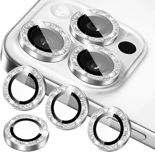 Miniatura 12 de Protector de lente de cámara compatible con iPhone 11, 11 Mini, 11 Pro y iPhone 11 Pro Max (paquete de 3 + 1), purpurina brillante, funda de cámara