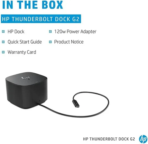 Miniatura 5 de HP 3TR87AA TB Dock G2 con cable combinado, negro